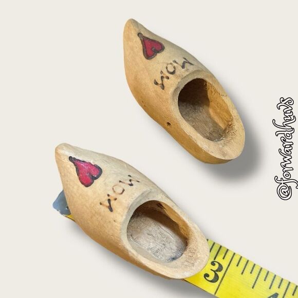 Bundle Sale 3 for $15 | Vintage Handmade Wooden Shoes - Dated 1979 - Picture 7 of 8